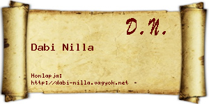 Dabi Nilla névjegykártya